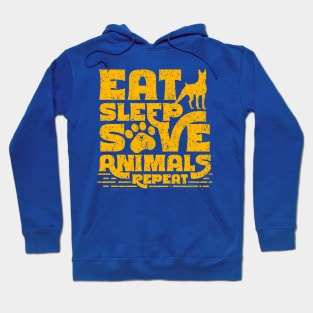 Eat Sleep save animals Repeat pet paw Hoodie